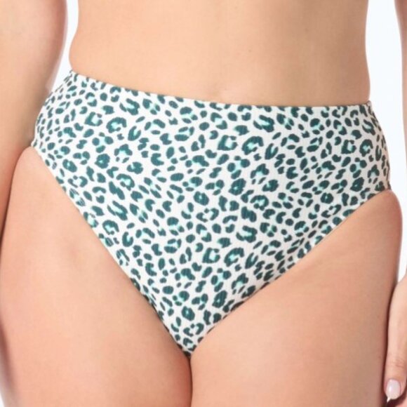 Coco Reef Summer Cheetah High Leg High Waist Bikini Bottom - SZ M - NWT - Picture 1 of 7